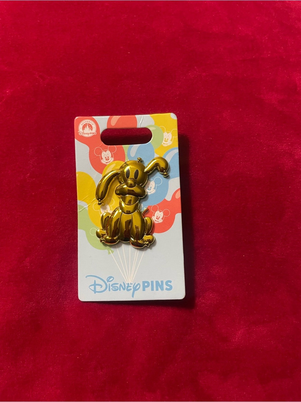 Disney Gold Pluto Balloon-Style Enamel Pin